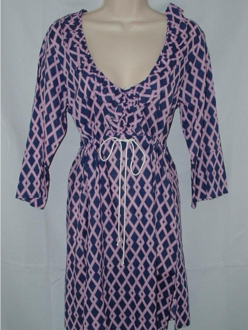 Mud Pie Navy & Pink Beach Bar Swim Cover Up Small
